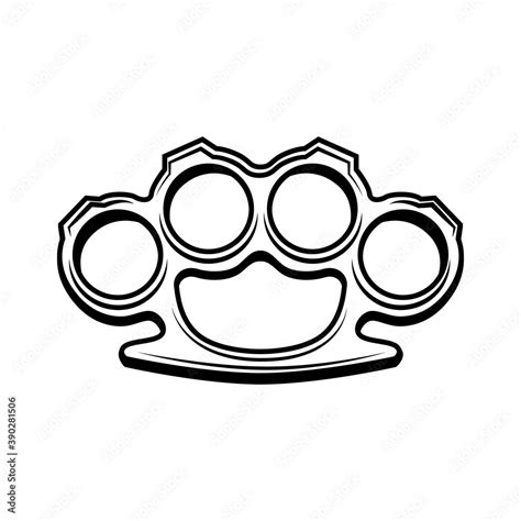 knuckle duster vector illustration metal brass knuckle for fist street fight or criminal
