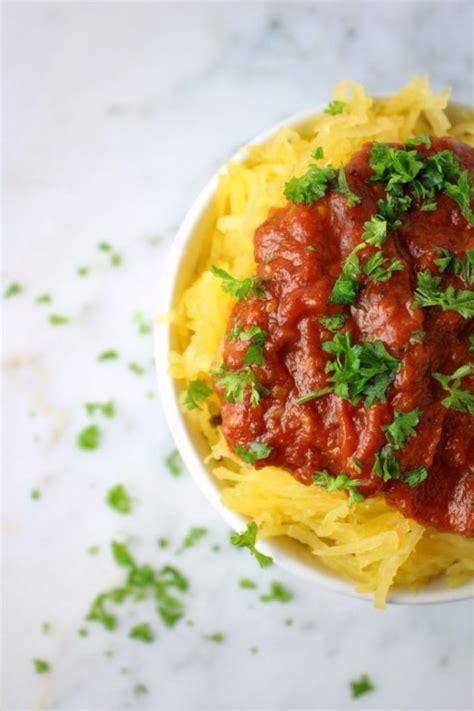 Roasted Spaghetti Squash With 15 Minute Marinara Byte Sized Nutrition