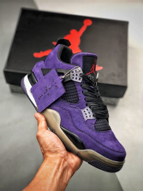 Travis Scott X Air Jordan 4 Purple Suede For Sale Sneaker Hello