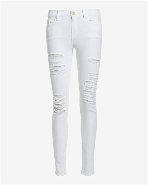 Frame Le Color Rip Skinny White A Skinny Silhouette And Soft