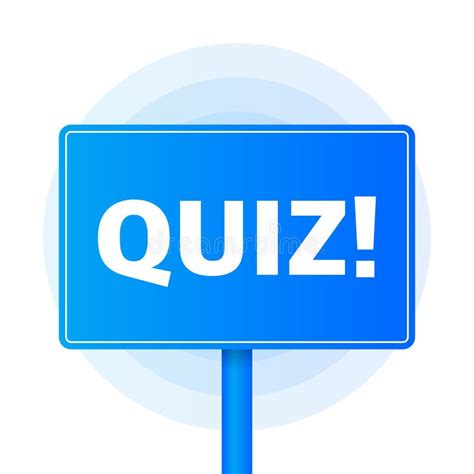 Quiz Blue Banner In 3d Style On White Background Vector Illustration