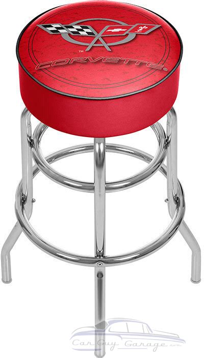 Corvette chairs and stools for your c5, c6, z06, grand sport and zr1. Corvette C5 Padded Bar Stool - Red