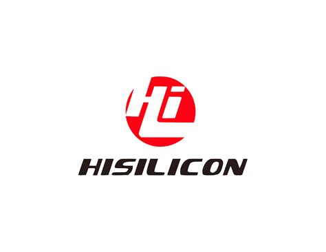 Hisilicon海思logo设计，以红色圆形结合大写h和小写i字母展开空灵logo设计公司
