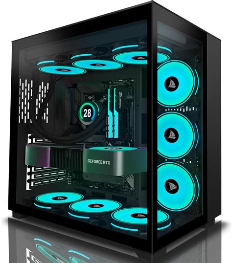 Amanson Pc Gehäuse Vorinstalliert 9 Argb Lüfter Atx Mid Tower