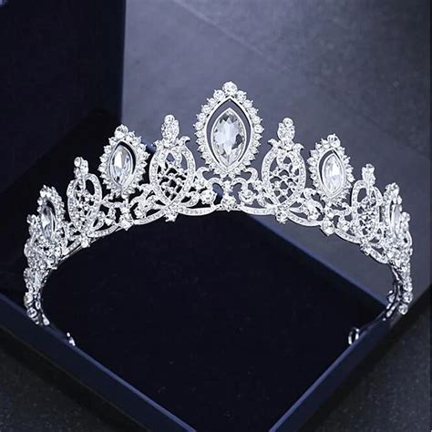 Hand Made Silver Hair Tiaras Quinceanera Wedding Crowns 2018 Crystal