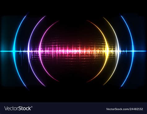 Abstract Digital Technology Wave Sound Signal Vector Image
