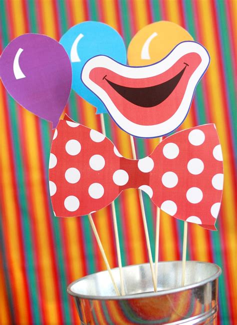 Circus Printable Photo Booth Props Paper And Cake Photo Booth Props