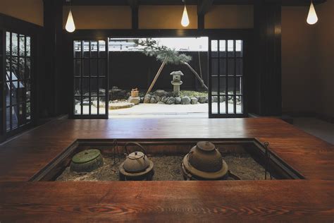 Traditional Japanese Tea Room And Garden Ryokan Japanese Traditional