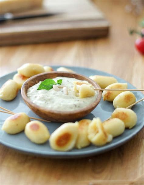 Recette Gnocchi à Poêler Extra fromage dip crémeux au pesto