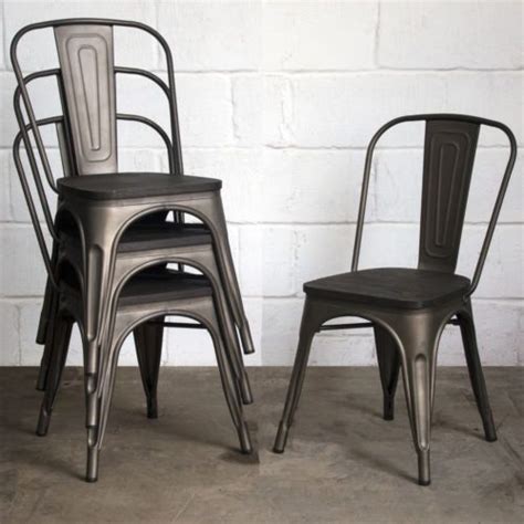 Great place to go for some. Details about SET OF 4 TOLIX STYLE METAL BISTRO CHAIRS ...