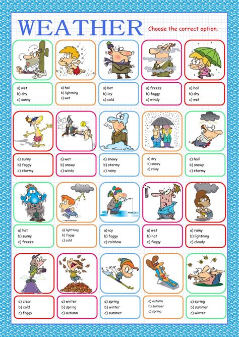 weather multiple choice worksheet