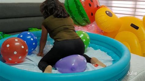 Julie Mouth Blow Pool Balloons And Turtle Julielooner This Is A Old