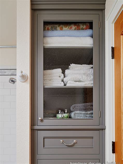 Unlike in a kitchen remodel, cabinets aren't. Built-in Linen Cabinet | Houzz