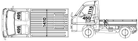 Subaru Sambar Heavy Truck Blueprints Free Outlines