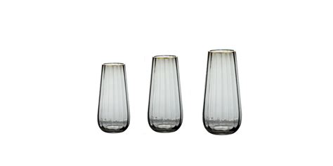 Set Of 3 Glass Vases