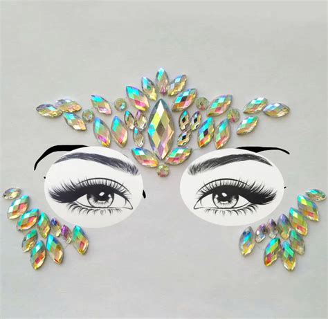 Adhesive Face Gems Rhinestone Temporary Tattoo Jewels Festival Party