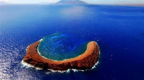 Molokini Aerial Islands Of Hawaii Nature Photo Wallpaper