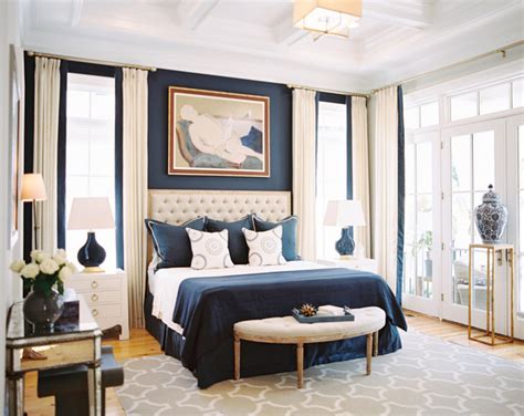 I loved the blue and gold tones and thought it would make a great jumping off point for the room. 20 Beautiful Bedroom Designs with Gold and Navy Accents ...