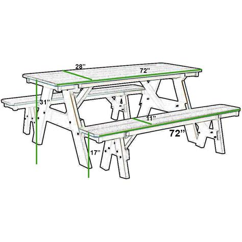 Duraweather Poly® Picnic Table With Unattached Benches Poly Wood