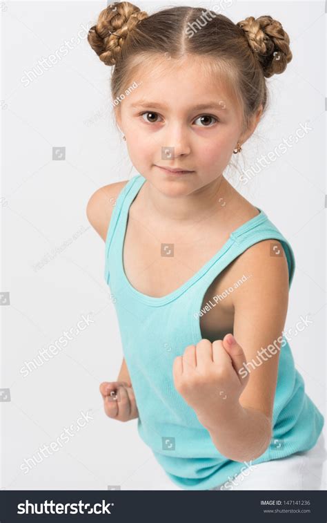 Portrait Girl Fighting Stance Stock Photo 147141236 Shutterstock