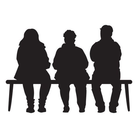 People Sitting On Bench Silhouette Transparent Png Svg Vector Silhouette People Person