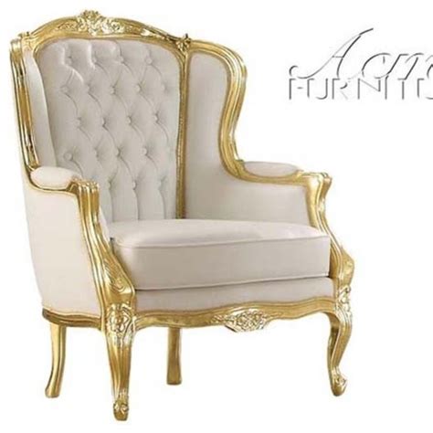 Camille beige/gold accent chair (set of 2) by safavieh (1) katherine gold tufted accent chair. ACME Furniture - Kassim Gold/White Traditional Accent Wing ...