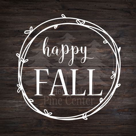 Happy Fall Wreath Thanksgiving Fall Vinyl Decal Home Etsy Happy