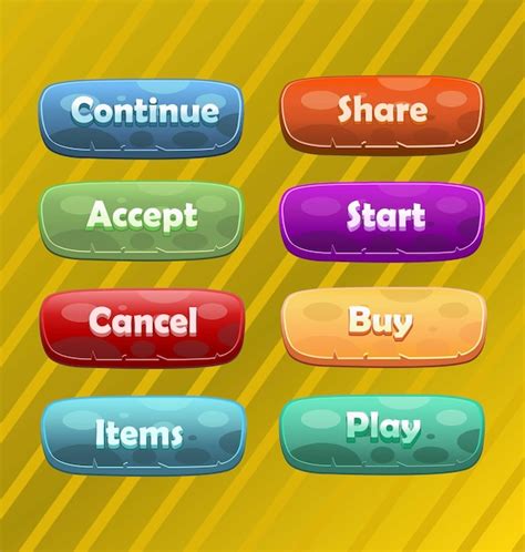 Premium Vector Colorful Buttons For Games Or Web Ui Elements Buttons