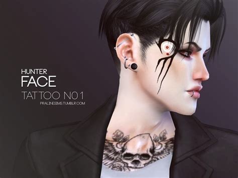 Pralinesims Face Tattoo Nocturne N02 Sims 4 Tattoos S