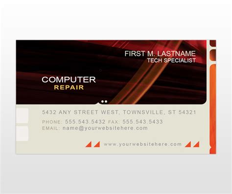 Computer Repair Business Card Templates