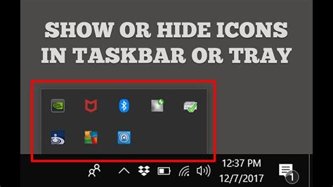Show Or Hide Icons In Taskbar System Tray Or Desktop In Windows