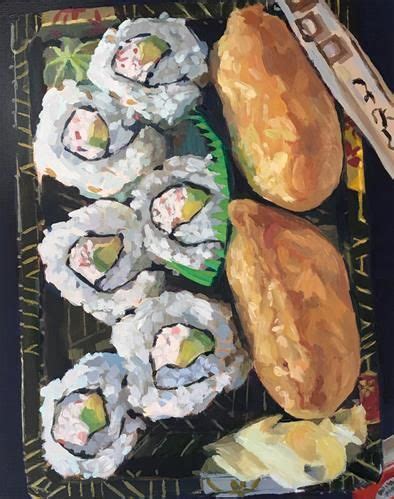 Daily Paintworks Sushi Close Up Original Fine Art For Sale