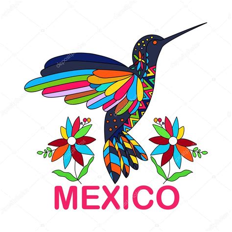 Imagen vectorial aislada de ave mexicana. Colibríes. Tradicional vector, gráfico vectorial ...