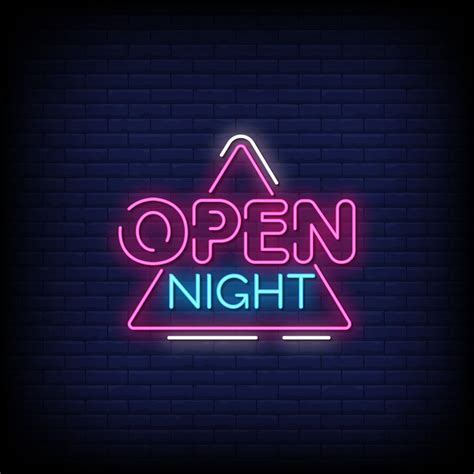 Open Night Neon Signs Style Text Vector 2268247 Vector Art At Vecteezy