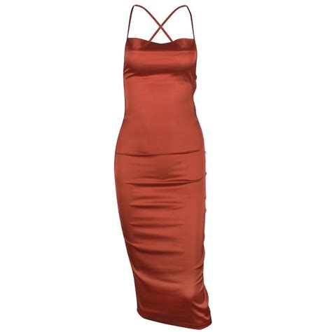 Buy Satin Women Solid Color Summer Halter Collar Bodycon Dress