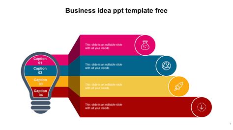 Editable Business Idea Ppt Template Free Four Node