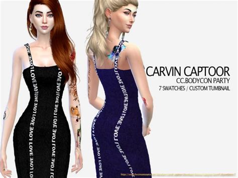 The Sims Resource Bodycon Party Dress By Carvin Captoor Sims 4 Downloads