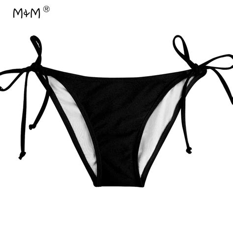 mandm 2017 sexy bikini bottom solid women swimwear string swimsuit thong swimming bathing suit