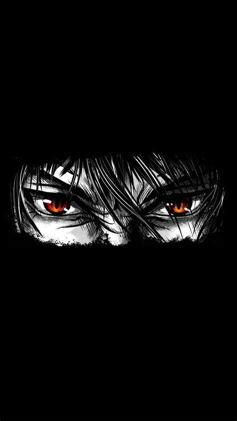 Download Cool Eyes Anime Black And White Iphone Wallpaper