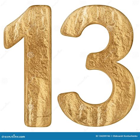 Numeral 13 Thirteen Isolated On White Background 3d Render Stock De
