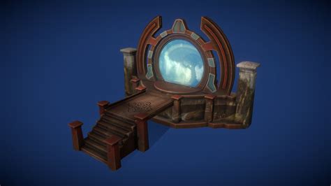 Wooden Fantasy Portal Low Poly Cartoon Style Download Free 3d Model