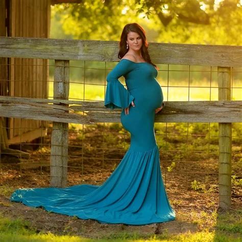 Maternity Dresses Maternity Photography Props Plus Size Dress Elegant Fancy Pregnancy Photo