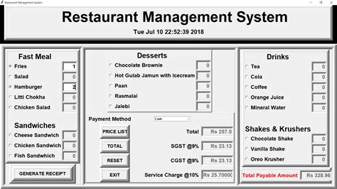Restaurant Management System In Python With Source Code