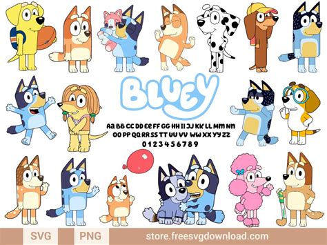 Craft Supplies And Tools Paper Party And Kids Bluey Inspired Font Svg Png