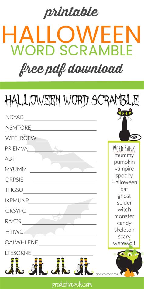 Printables Halloween Word Scramble With Answers