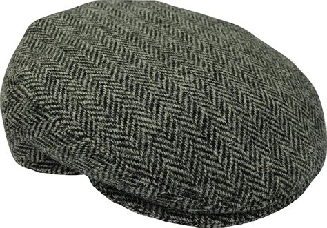 Harris Tweed Mens 100 Flat Cap 3 Colours Available New 57cm Grey
