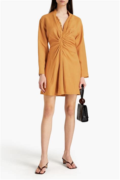 Sandro Amaria Ruched Twill Mini Dress The Outnet