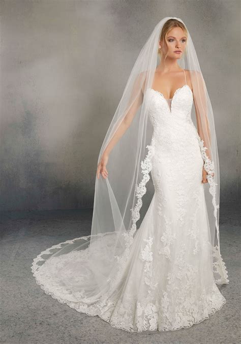 Sort by color, designer, fabric and more and discover your veil should harmonize with your wedding dress first and foremost, and your goal should be to achieve balance. Angel-Cut Veil Edged with Sequined Lace | Style VL3007 ...