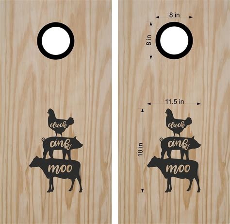 Chicken Pig Cow Animal Cornhole Board Decals Stickers Wraps Bean Bag