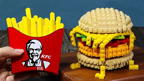 Eating Lego Kfc Chicken Burger And French Fries🍔🍟 Lego Food In Real